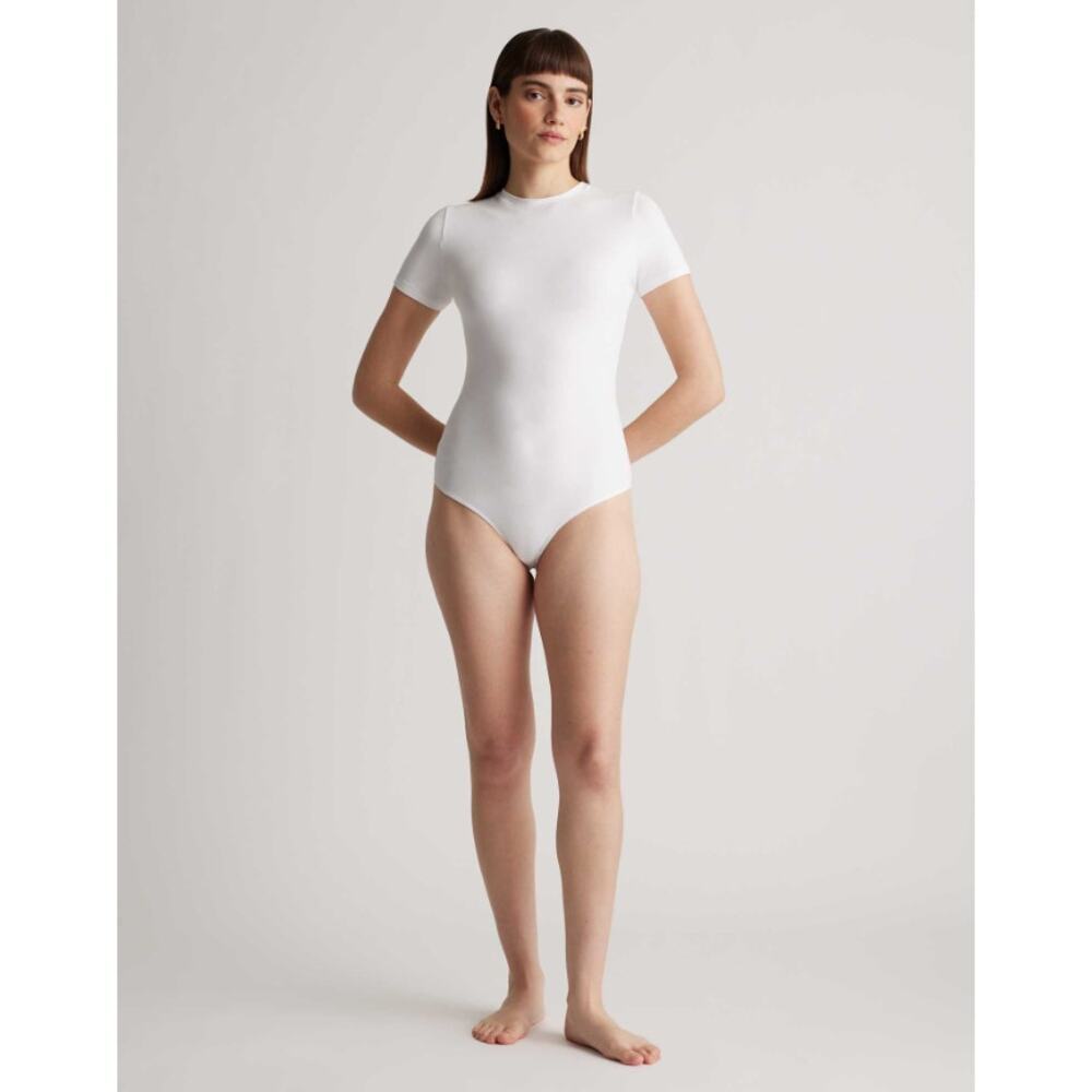 Quince Stretch Cotton Jersey Short Sleeve Bodysuit White XL NWT Organic Cotton